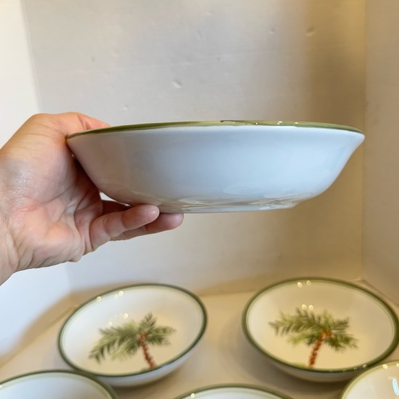 Gibson Designs PALM COURT GIDPAC Cereal Bowl Green Palm Tree Green - Set of 4 - Picture 13 of 16